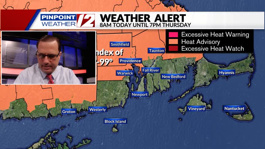 WPRI 12 Weather Now Forecast for 6/19/24: Hot and Humid Today and ...